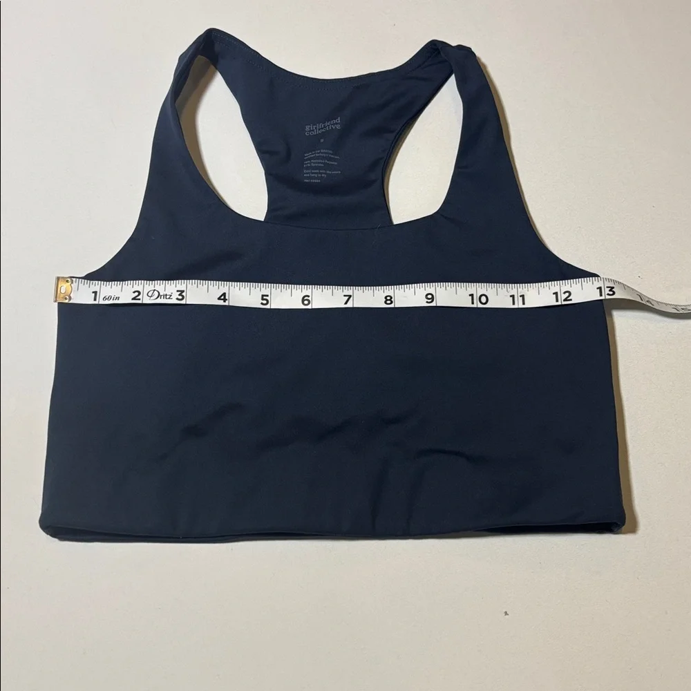 Girlfriend Collective Navy Racerback Sports Bra Size small